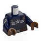 Torso, Dark Blue Arms, Reddish Brown Hands with print