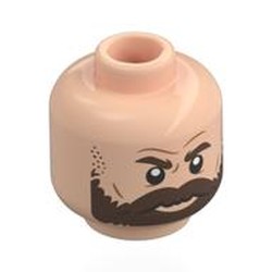 LEGO part 28621pr0225 Minifig Head with Print in Light Nougat