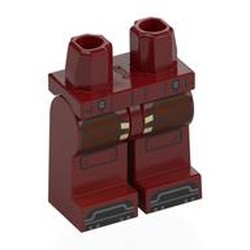 LEGO part 970c10pr0017 Hips and Dark Red Legs with Print in Dark Red
