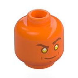LEGO part 28621pr0228 Minifig Head with Print in Bright Orange/ Orange