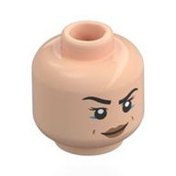 LEGO part 28621pr0227 Minifig Head with Print in Light Nougat