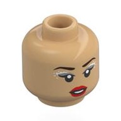 LEGO part 28621pr0159 Minifig Head with print in Warm Tan