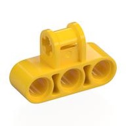 LEGO part 63869 Technic Axle and Pin Connector Perpendicular Triple in Bright Yellow/ Yellow
