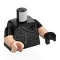 Torso, Odd Dual Molded Arms, Black Sleeves Pattern, Light Nougat Arms, Left Light Nougat Hand, Right Black Hand with print