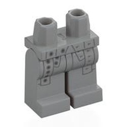 LEGO part 970c14pr0008 Hips and Light Bluish Gray Legs with print in Medium Stone Grey/ Light Bluish Gray