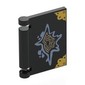 Book Cover with Gold Decorations, Sand Blue/Tan Shapes (Stabbed Tom Riddle Diary) print