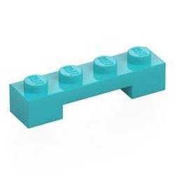 LEGO part 7769 Plate 1 x 4 x 2/3 with 1 x 2 Bottom Cutout in Medium Azure