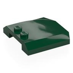 LEGO part 45677 Brick Wedged, Curved Triple 4 x 4 x 2/3 with 2 Studs in Earth Green/ Dark Green
