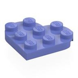 LEGO part 39613 Plate Angled 3 x 3 with Heart Shape in Blue Violet