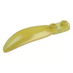 LEGO part 3565 Plant, Leaf 2 x 6 x 1 with 2 Studs in Opal Trans-Yellow / Satin Trans-Yellow