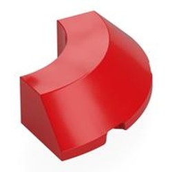 LEGO part 5649 Brick Round Corner 4 x 4 x 1 with Bottom Cut Outs, No Studs, Flat Top in Bright Red/ Red