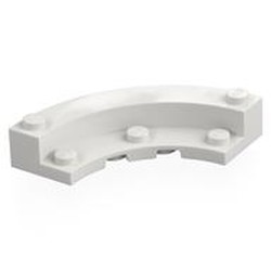 LEGO part 5532 Brick Round Corner 5 x 5 Macaroni with 1/3 Inner Side in White