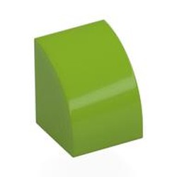 LEGO part 7126 Brick Curved 1 x 1 in Bright Yellowish Green/ Lime