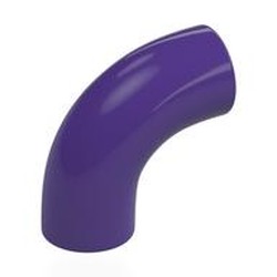 LEGO part 25214 Brick Round 1 x 1 diameter Tube with 90 Degree Elbow (2 x 2 x 1) and Axle Holes (Crossholes) at each end in Medium Lilac/ Dark Purple