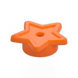 LEGO part 11609 Tile, Star with Stud Holder, Pin Hole in Bright Orange/ Orange