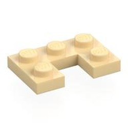 LEGO part 73831 Plate 2 x 3 with 1 x 1 Cutout in Brick Yellow/ Tan