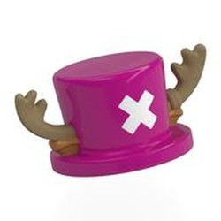 LEGO part 116751pr0001 Top Hat with Medium Brown Antlers, White 'X' print in Bright Reddish Violet/ Magenta