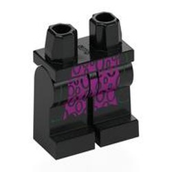 LEGO part 970c03pr0091 Hips and Black Legs with print in Black