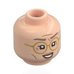 LEGO part 28621pr0175 Minifig Head with print in Light Nougat