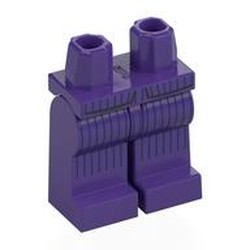 LEGO part 970c09pr0007 Hips and Dark Purple Legs with print in Medium Lilac/ Dark Purple