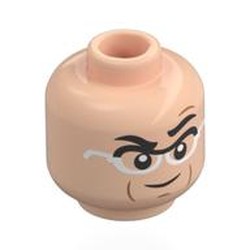 LEGO part 28621pr0170 Minifig Head with print in Light Nougat