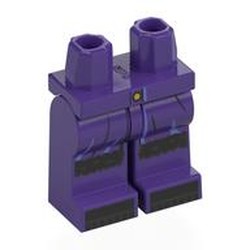 LEGO part 970c09pr0005 Hips and Dark Purple Legs with print in Medium Lilac/ Dark Purple