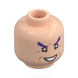 LEGO part 28621pr0165 Minifig Head with print in Light Nougat