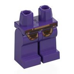 LEGO part 970c09pr0006 Hips and Dark Purple Legs with print in Medium Lilac/ Dark Purple