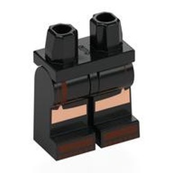 LEGO part 970c03pr0092 Hips and Black Legs with print in Black