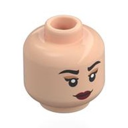 LEGO part 28621pr0178 Minifig Head with print in Light Nougat