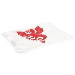 LEGO part 118832 Sail, 9 x 12 with 4 Holes in White with Red Griffin print in White