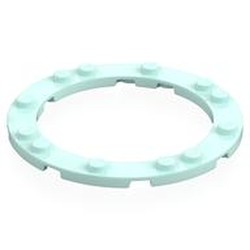 LEGO part 8083 Plate 8 x 8 Round with 6 x 6 Round Cutout in Aqua/ Light Aqua