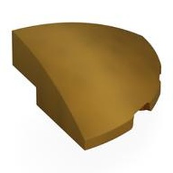 LEGO part 76797 Brick Round Corner, Curved 3 x 3 x 1 Quarter Circle in Warm Gold/ Pearl Gold