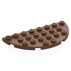 LEGO part 22888 Plate Round Half 4 x 8 in Reddish Brown