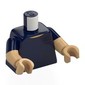 Torso, Dual Molded Arms with Dark Blue Sleeves Pattern, Warm Tan Arms and Hands with print