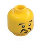 Minifig Head Su Dongpo, Black Eyebrows, Moustache, Goatee, Smile / Suspisious