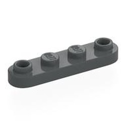 LEGO part 77845 Plate Special 1 x 4 Rounded with 2 Open Studs in Dark Stone Grey / Dark Bluish Gray