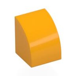 LEGO part 7126 Brick Curved 1 x 1 in Flame Yellowish Orange/ Bright Light Orange