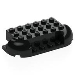 LEGO part 8289 BRICK 4X8X1 1/3, BOW, W/ CUTOUT in Black