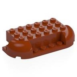LEGO part 8289 BRICK 4X8X1 1/3, BOW, W/ CUTOUT in Dark Orange