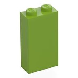 LEGO part 22886 Brick 1 x 2 x 3 with Bottom Stud Holder in Bright Yellowish Green/ Lime
