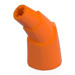 LEGO part 2142 Animal Body Part, Horn Stacked 45 deg. with Axle Connectors in Bright Orange/ Orange