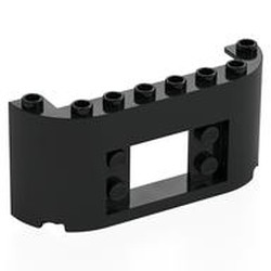 LEGO part 7855 Panel 2 x 8 x 3 with Curved Sides in Black
