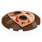 Brick Round Curved 6 x 6 x 1 with Nougat Kakamora Face, White Mouth, Red/White Markings print