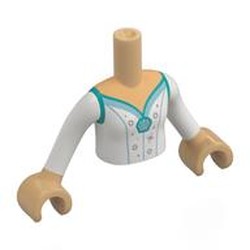LEGO part 92456c06pr0026 Minidoll Torso Girl with Warm Tan Arms and Hands with print in Warm Tan