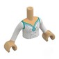 Minidoll Torso Girl with Warm Tan Arms and Hands with print