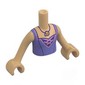 Minidoll Torso Girl with Warm Tan Arms and Hands with print