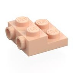 LEGO part 4304 Plate Special 2 x 2 x 2/3 with Two Studs On Side and Two Raised [Half Hollow Anti-stud] - Updated Version in Light Nougat