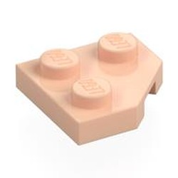 LEGO part 26601 Wedge Plate 2 x 2 Cut Corner in Light Nougat