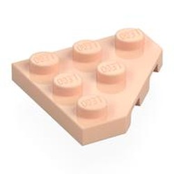 LEGO part 2450 Wedge Plate 3 x 3 Cut Corner in Light Nougat